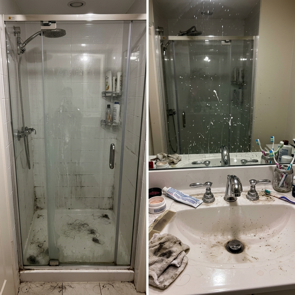 Bathroom deep clean before cleaning