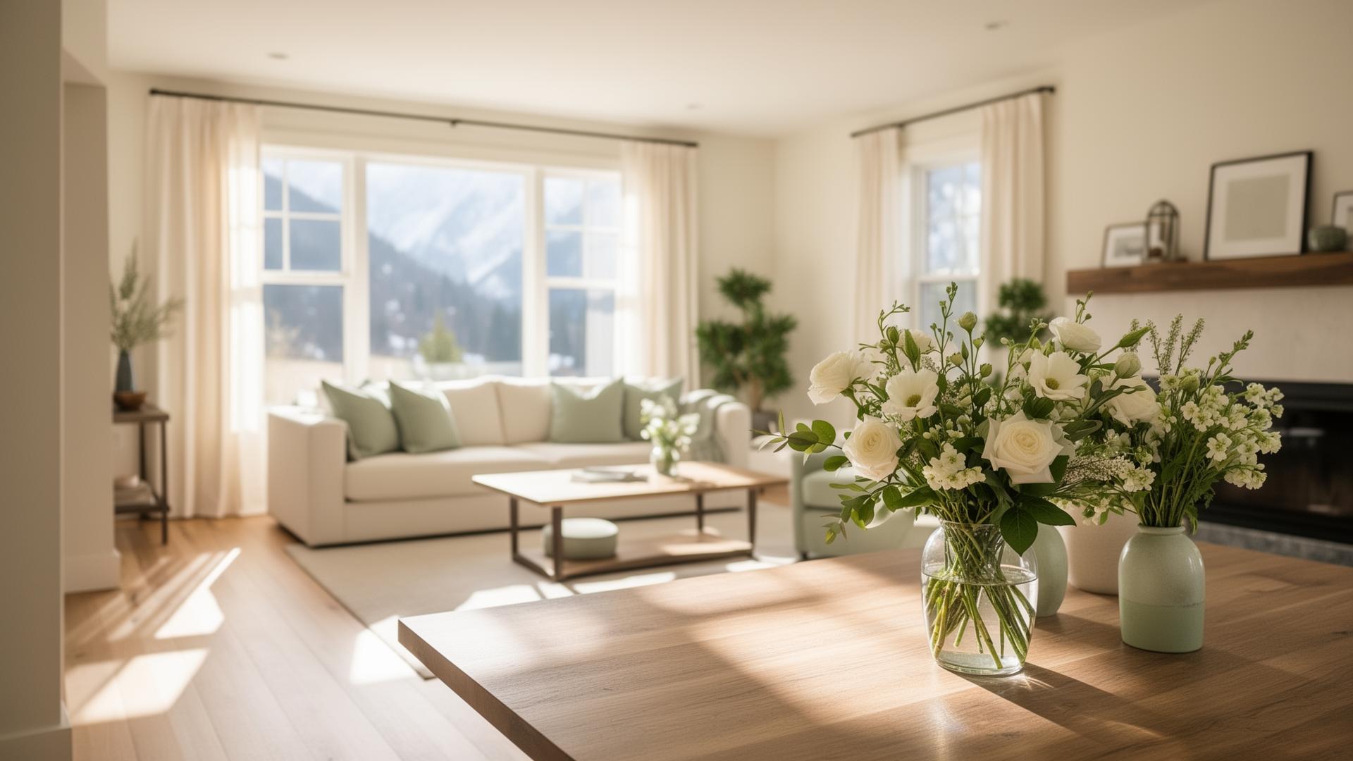 A spotless Tehachapi living room cleaned by Tehachapi Cleaning Co.